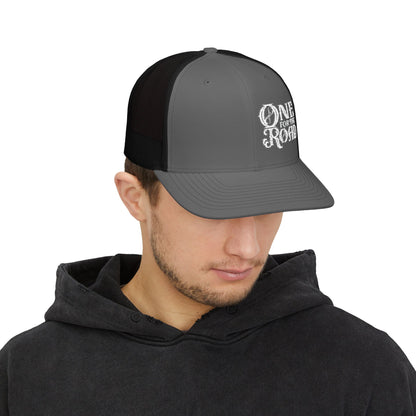 One for the Road Trucker Cap - Embroidered Snapback Mesh Hat
