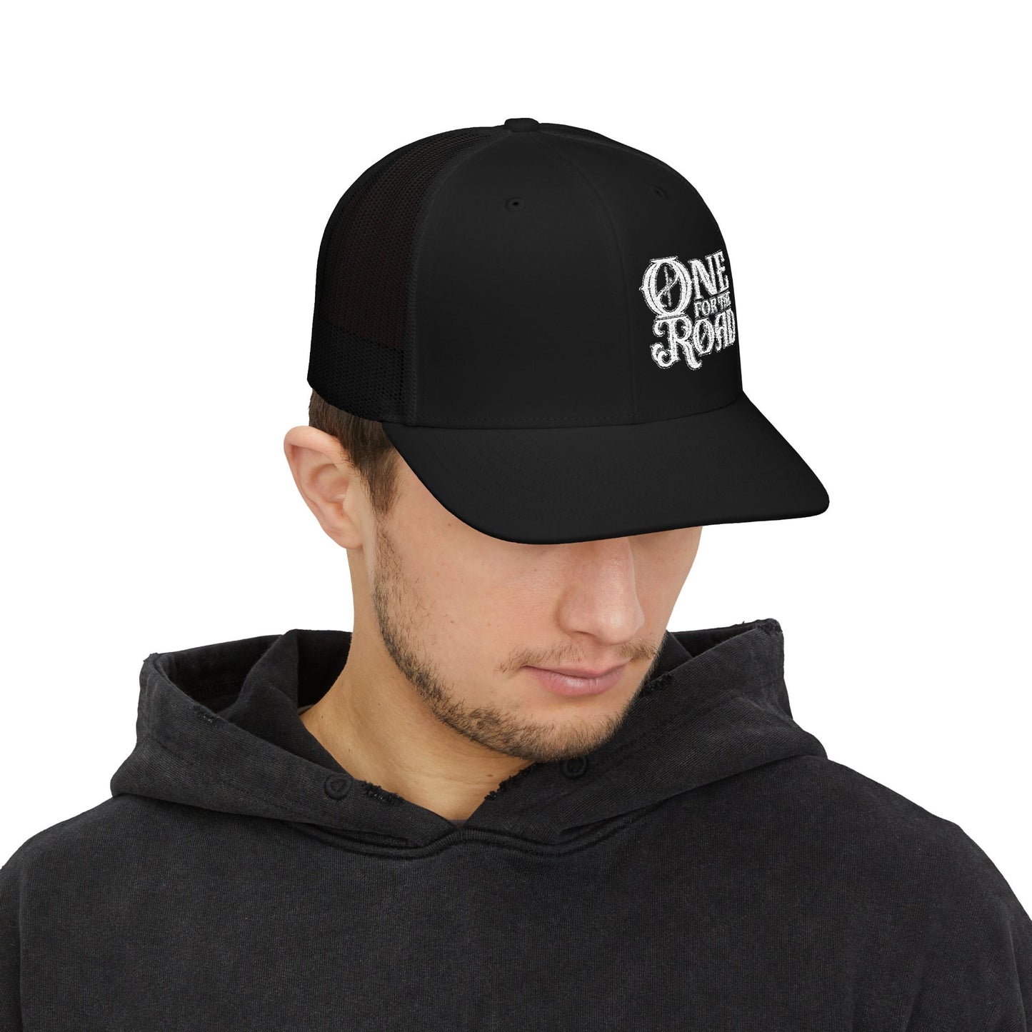 One for the Road Trucker Cap - Embroidered Snapback Mesh Hat