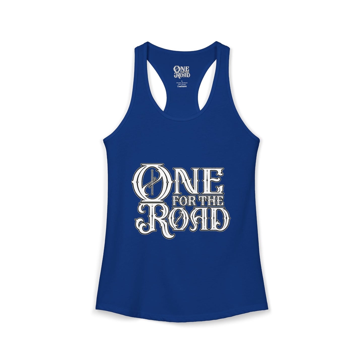 One For The Road Logo Razorback Tank - Womans