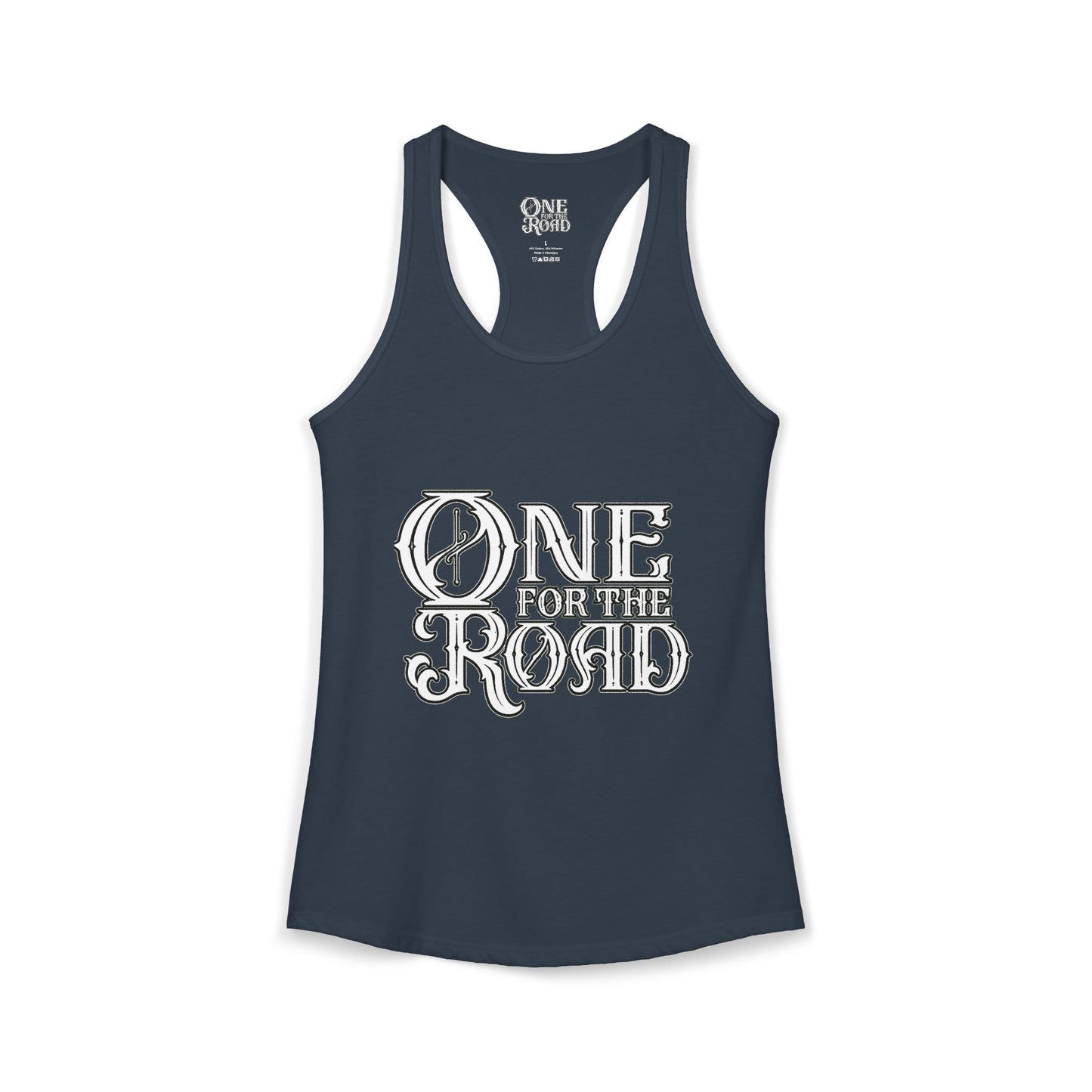 One For The Road Logo Razorback Tank - Womans