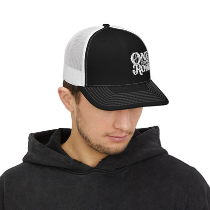 One for the Road Trucker Cap - Embroidered Snapback Mesh Hat