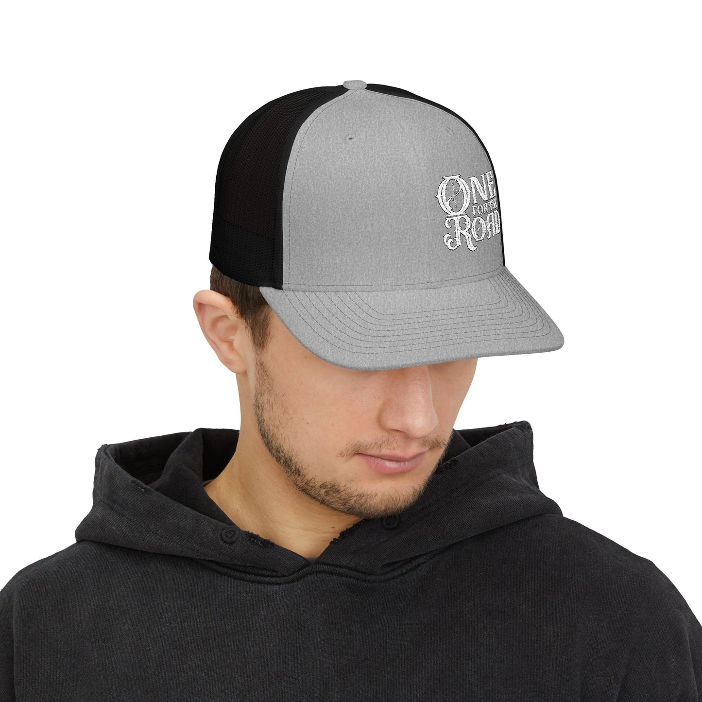 One for the Road Trucker Cap - Embroidered Snapback Mesh Hat