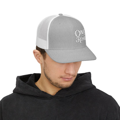 One for the Road Trucker Cap - Embroidered Snapback Mesh Hat