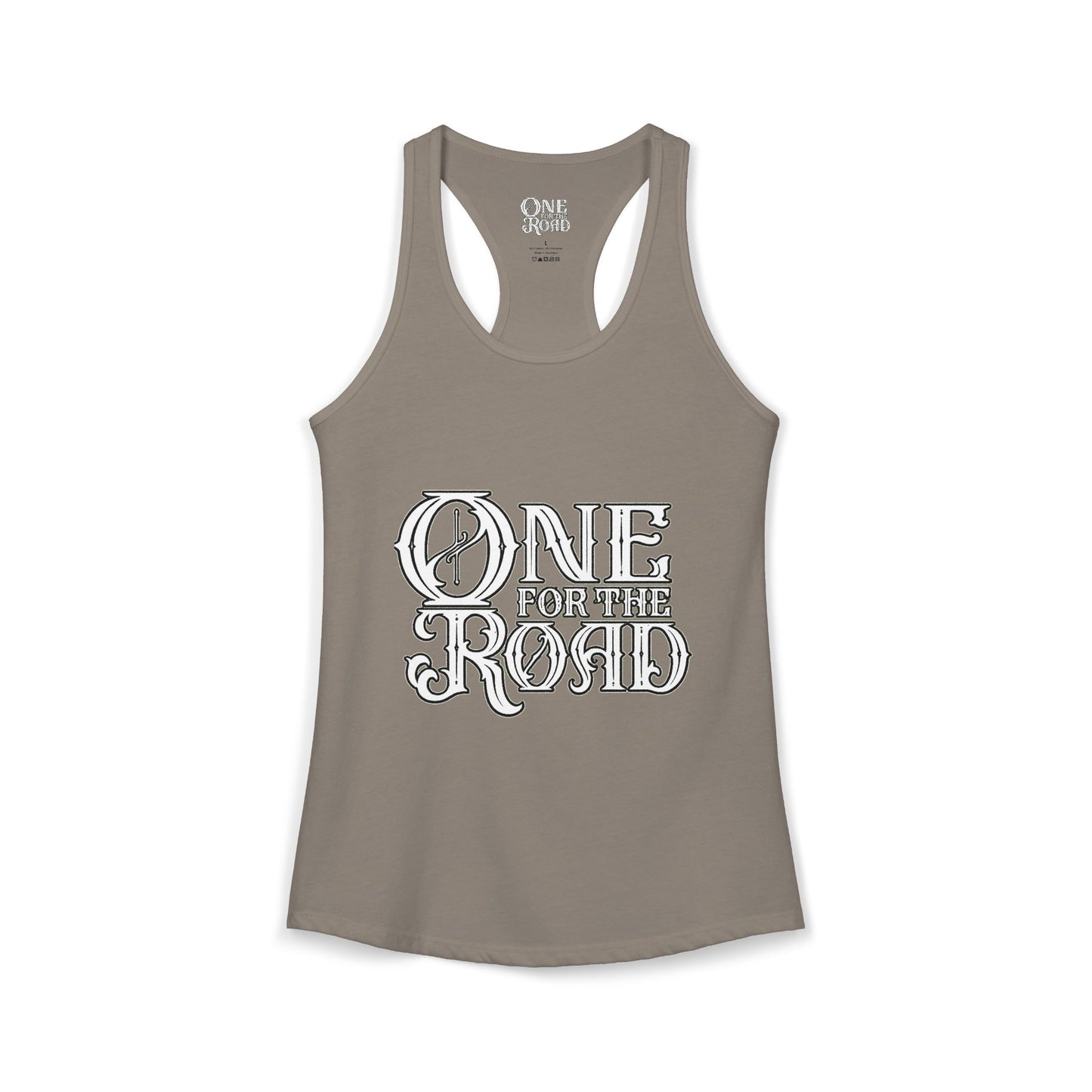 One For The Road Logo Razorback Tank - Womans
