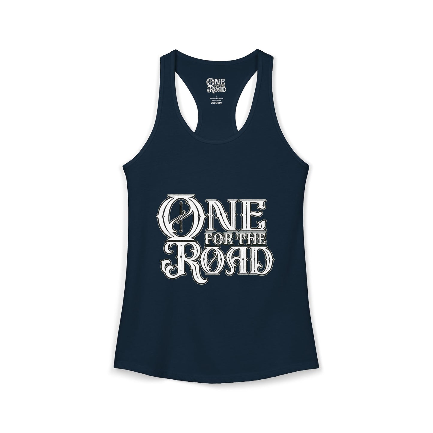 One For The Road Logo Razorback Tank - Womans