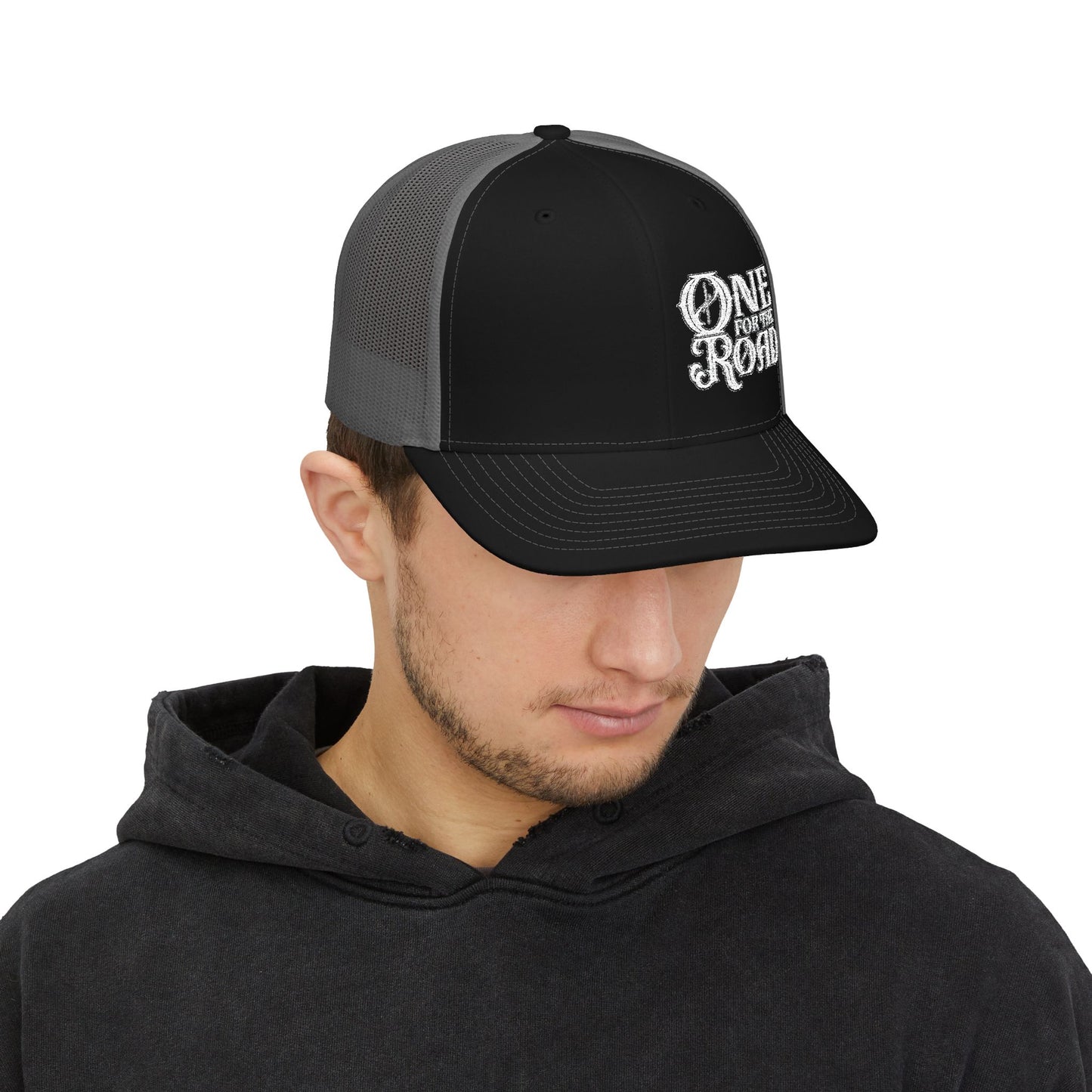 One for the Road Trucker Cap - Embroidered Snapback Mesh Hat