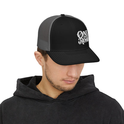 One for the Road Trucker Cap - Embroidered Snapback Mesh Hat