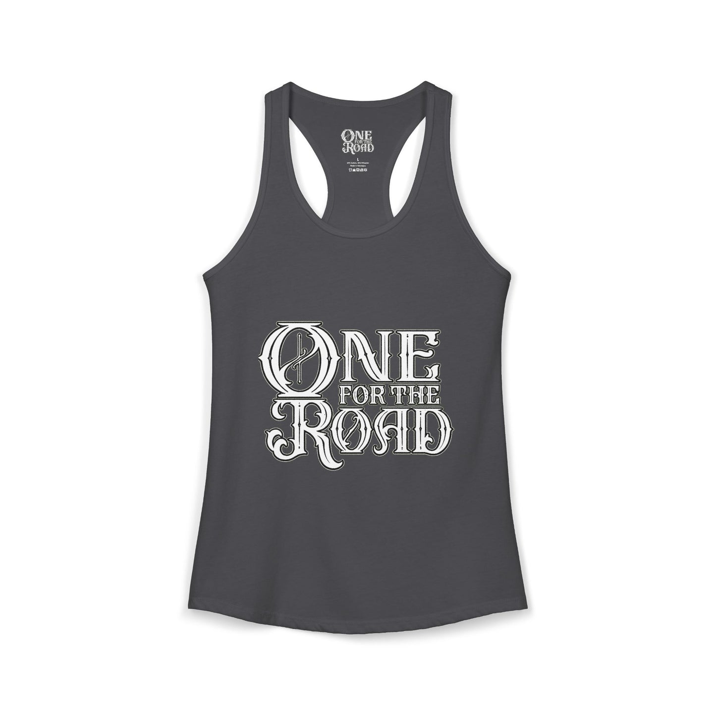 One For The Road Logo Razorback Tank - Womans