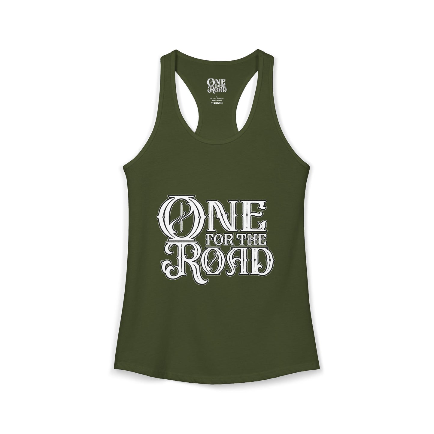 One For The Road Logo Razorback Tank - Womans