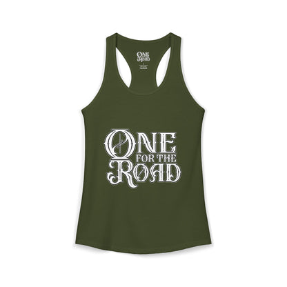 One For The Road Logo Razorback Tank - Womans